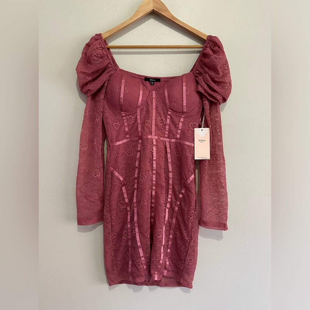 Blashe Dark pink/ cranberry lace dress